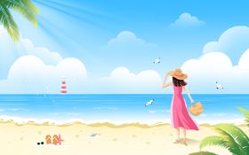 夏季沙滩海洋