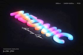 精品PS可编辑3D文字特效效果透明psd体