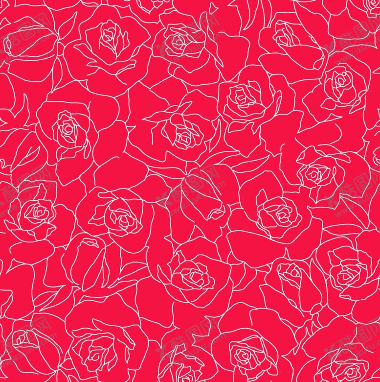 编号：19530710311746234196【酷图网】源文件下载-红底线花朵底纹背景图片