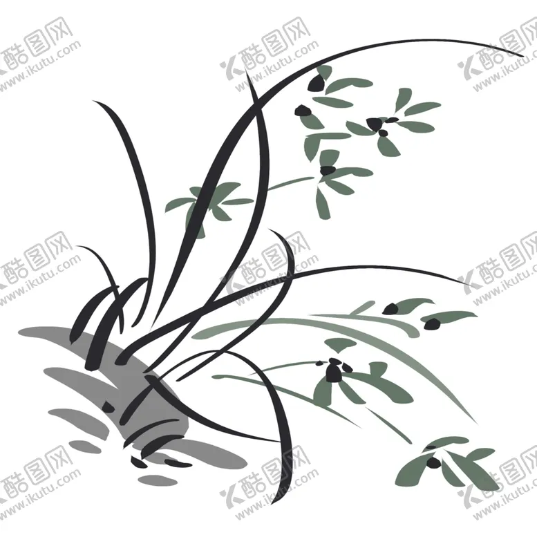 编号：70288702152100084598【酷图网】源文件下载-水墨兰花PNG 