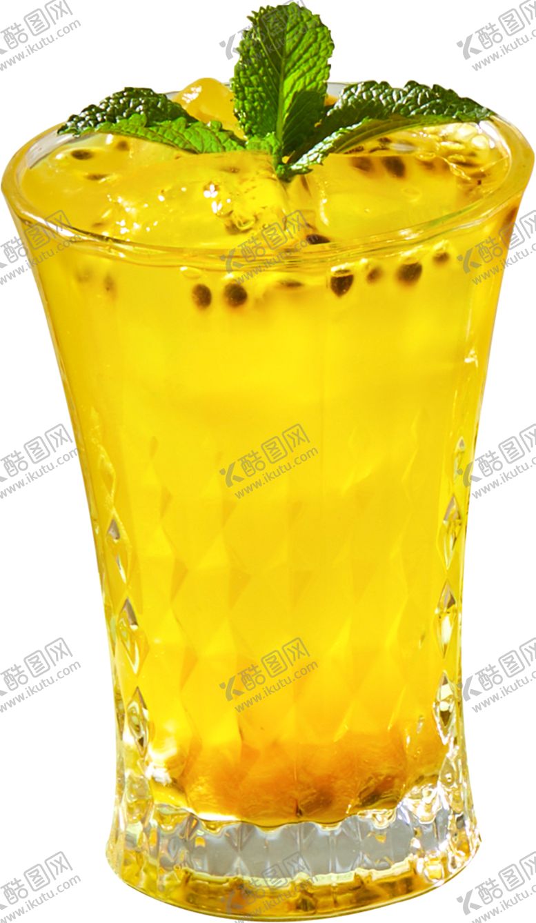 编号：30952702040602063890【酷图网】源文件下载-满杯百香果水果茶免抠图饮品