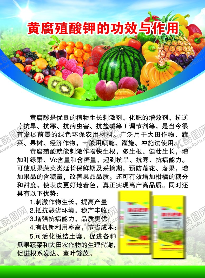 编号：97057010260416041571【酷图网】源文件下载-黄腐殖酸钾单页