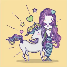 美人鱼女孩物卡通儿童