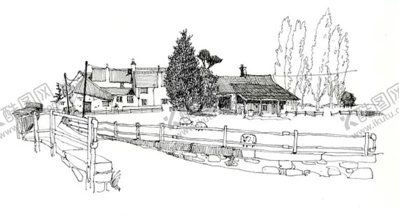 编号：33684510120437161436【酷图网】源文件下载-水彩建筑插画