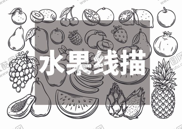 编号：96052512051516083833【酷图网】源文件下载-水果线描