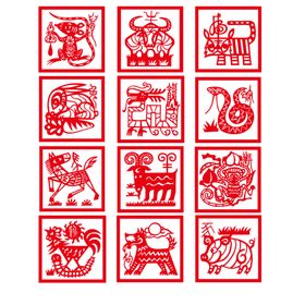 中国风节日剪纸画