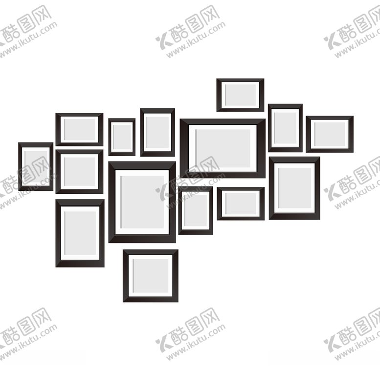 编号：18441007130416179613【酷图网】源文件下载-简约几何立体照片墙元素
