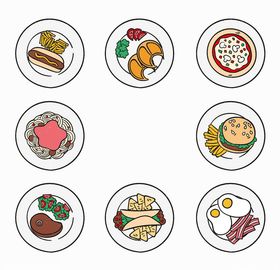 美味食物AI矢量图盘中餐AI设计素材图片