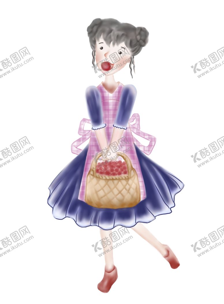 编号：64523110290741426746【酷图网】源文件下载-吃杨梅的小女孩