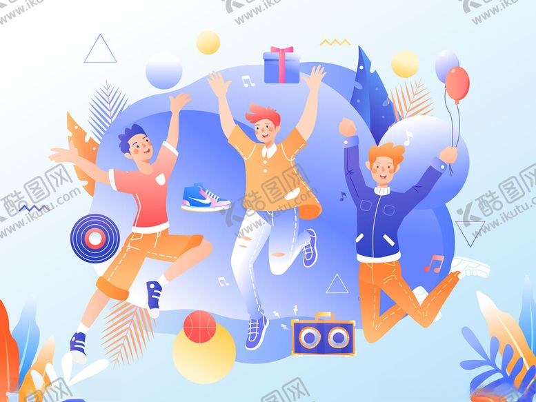 编号：91644410051931227786【酷图网】源文件下载-青春活力插画