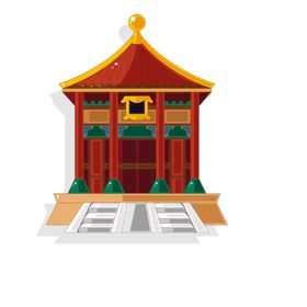 手绘古建筑