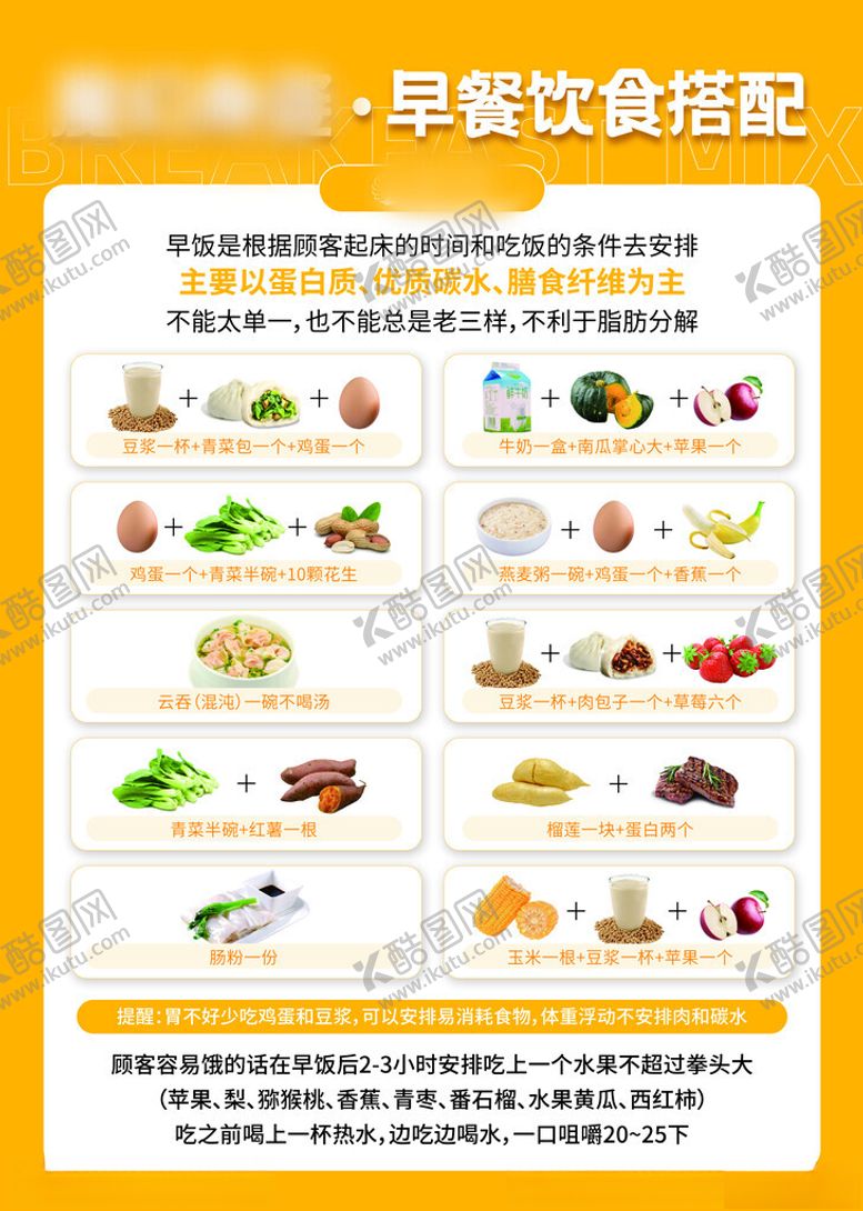 编号：10977102220320241033【酷图网】源文件下载-减肥膳食菜单早餐