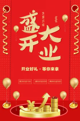 盛大开业升级促展板