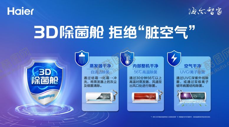 编号：71572609281316039422【酷图网】源文件下载-海尔空调3D除菌舱