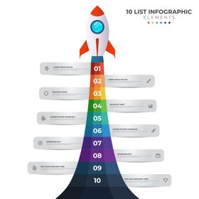 信息图表 流程图 卡通飞机