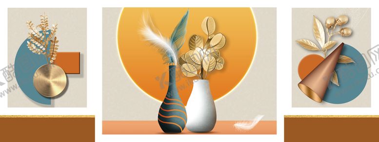 编号：18097509180818471347【酷图网】源文件下载-花瓶花卉装饰画