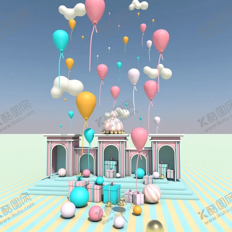 编号：30307501260202371152【酷图网】源文件下载-购物节电商C4D场景素材