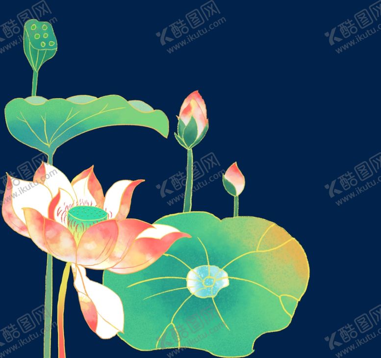 编号：49079306280607249954【酷图网】源文件下载-荷花荷叶分层图片