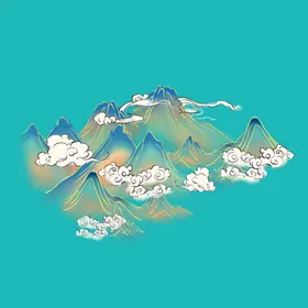 国潮古风山水素材元素素材