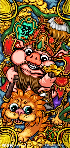 国潮素材插画设计来袭广告设计