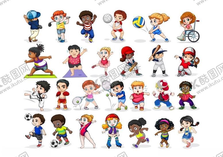 编号：81835311210006166535【酷图网】源文件下载-卡通运动人物