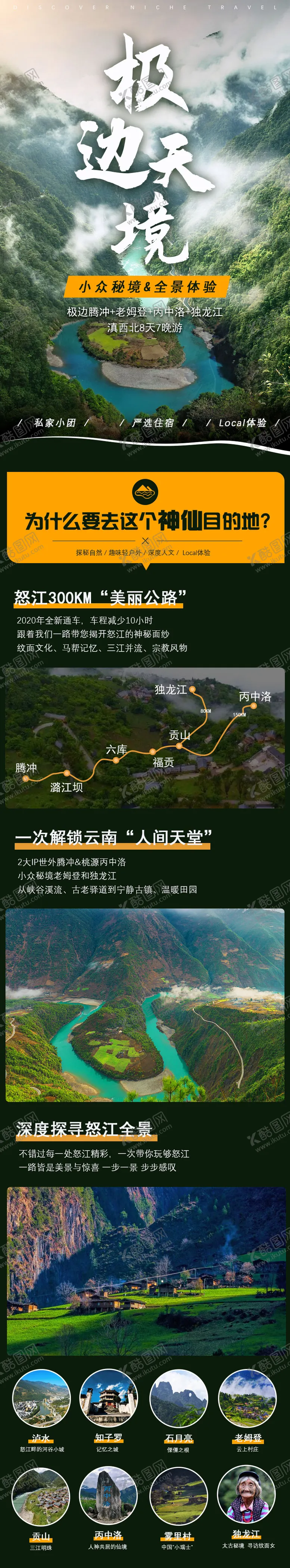编号：85460411160141239700【酷图网】源文件下载-云南旅游怒江独龙江户外非线旅游详情页