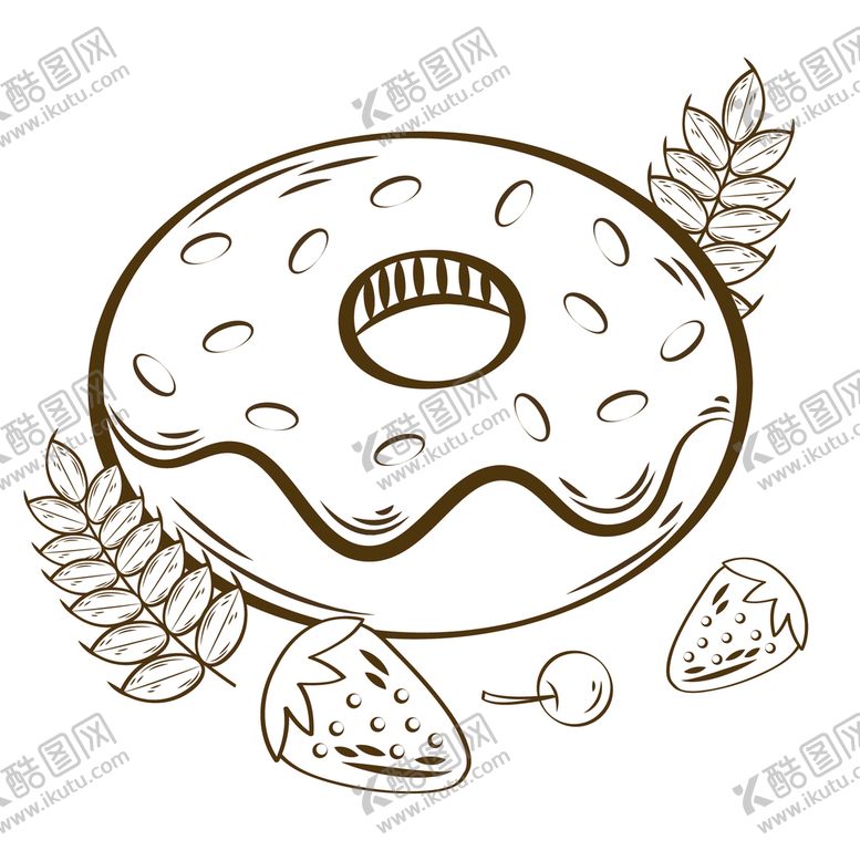 编号：69853209300718302318【酷图网】源文件下载-甜甜圈线稿