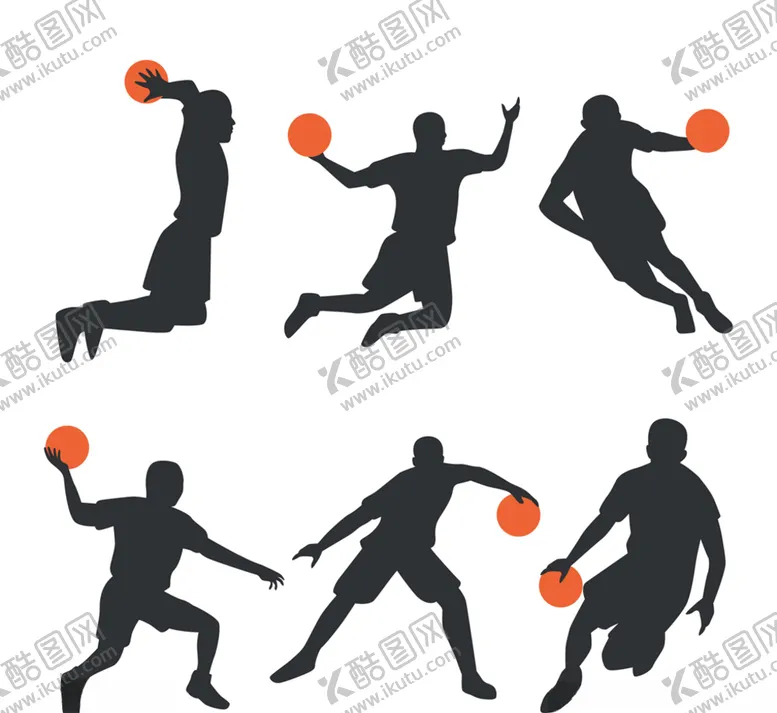 篮球剪影扣矢量灌