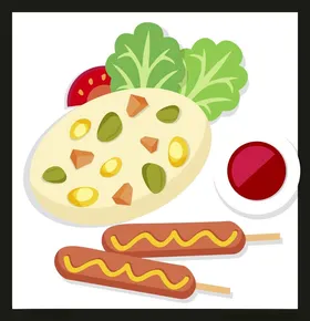 手绘美食佳肴素材中餐