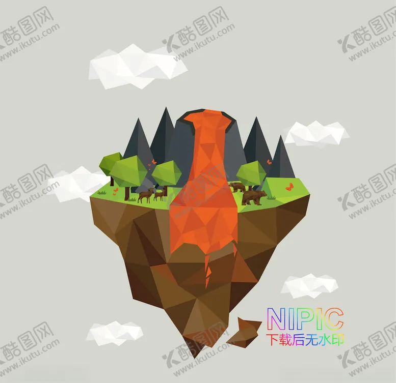 编号：45677504170751313388【酷图网】源文件下载-lowpoly小岛