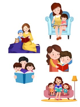 儿童看书插画