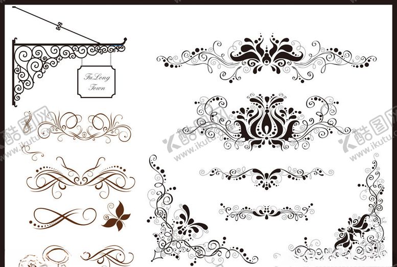 编号：97742310302158305740【酷图网】源文件下载-时尚花纹艺术花纹角花边框