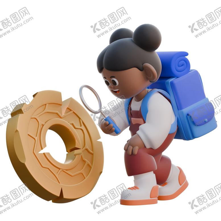 编号：86867701190500064965【酷图网】源文件下载-3D立体野营女孩