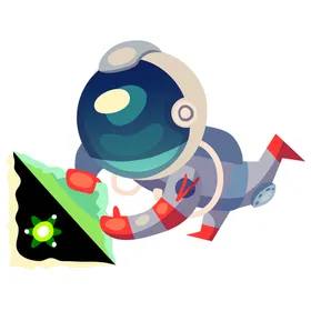 卡通宇航员人物星星天矢量图天插画