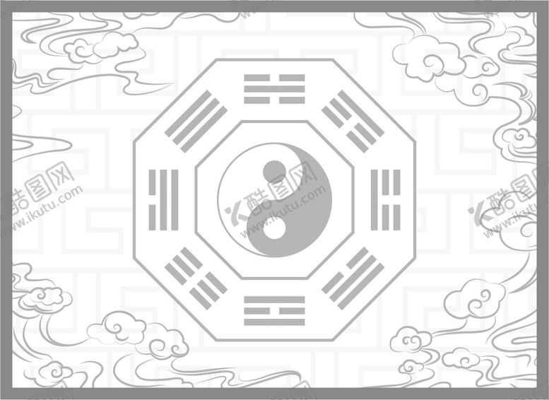 编号：29571309150540053268【酷图网】源文件下载-祥云八卦卡片底纹仙云