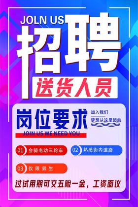 招聘海报服务展架DM酒吧