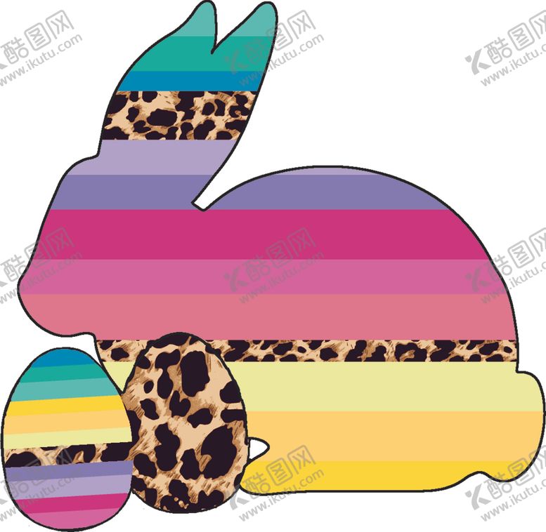 编号：56305710130528094812【酷图网】源文件下载-兔子蛋豹纹色块渐变