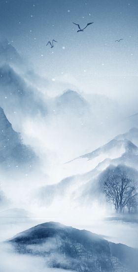 新中式抽象意境水墨山水图片