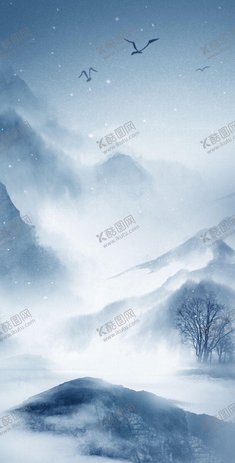 编号：53136807121053351534【酷图网】源文件下载-新中式意境山水图片