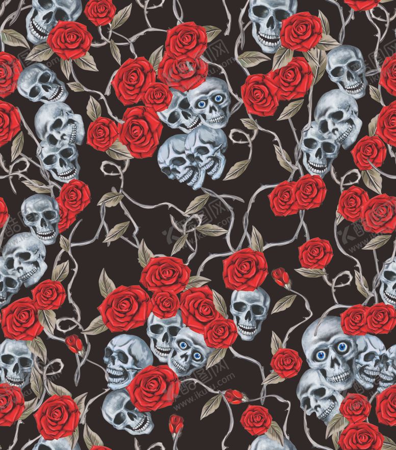 编号：42963409261040595339【酷图网】源文件下载-骷髅玫瑰