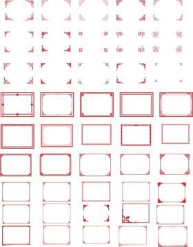 红色边框方形图案集合