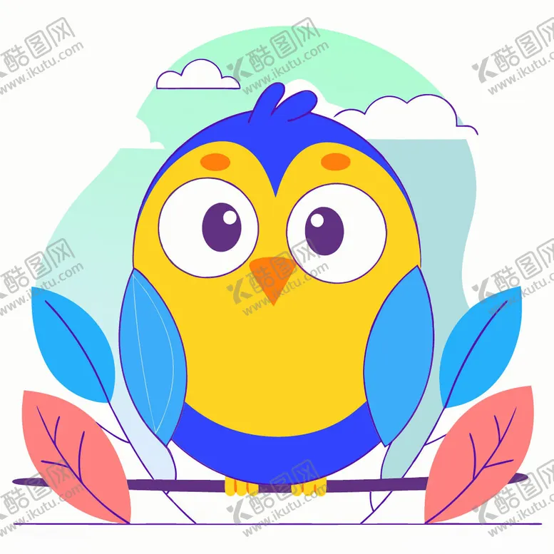 编号：83414102230439201211【酷图网】源文件下载-可爱卡通鸟类插画