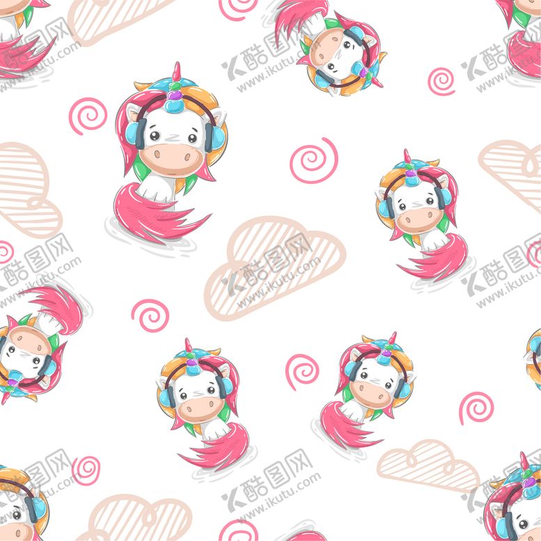 编号：95321609221418150956【酷图网】源文件下载-儿童卡通动物 面料 布料服饰 