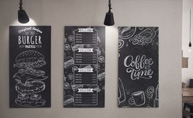 餐厅挂画价目表样机