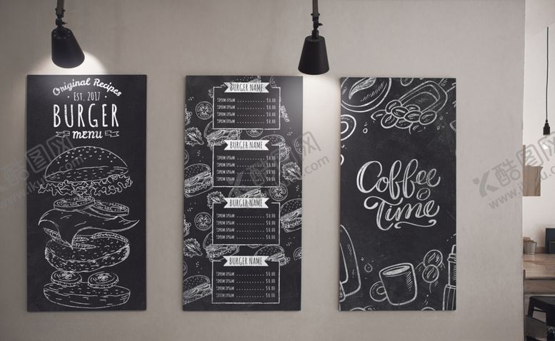 编号：15268310110647088095【酷图网】源文件下载-餐厅挂画价目表样机