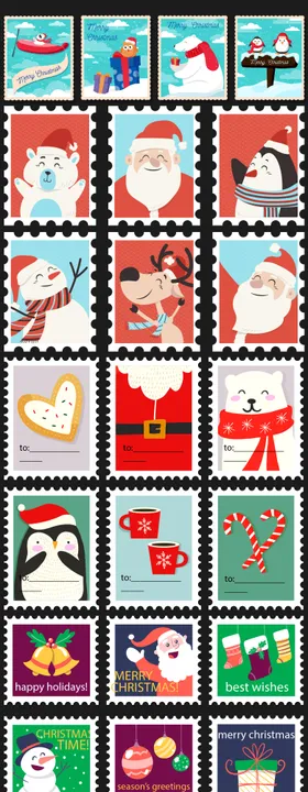 圣诞节邮票贴纸