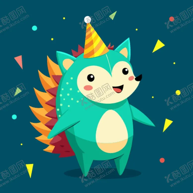 编号：22271612011856296768【酷图网】源文件下载-简洁的彩色节日素材刺猬
