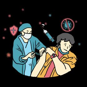 戴口罩疫苗插画疫苗安全疫苗加强接种预防针