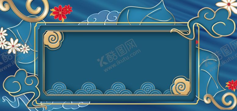 编号：78974710040246104304【酷图网】源文件下载-国潮浮雕复古花朵电商背景