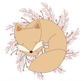 矢量手绘狐狸